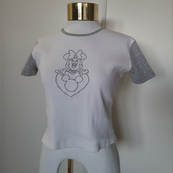 Mickey & Co. - Vintage Ribbed Cotton Minnie Mouse Baby Tee - Size M - Picture 2 of 11